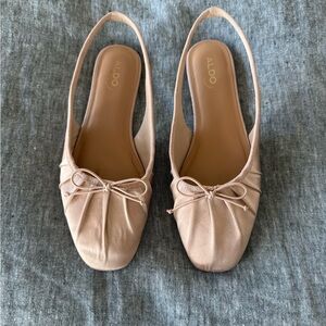 ALDO Women's Beige Bow Slingback Flats